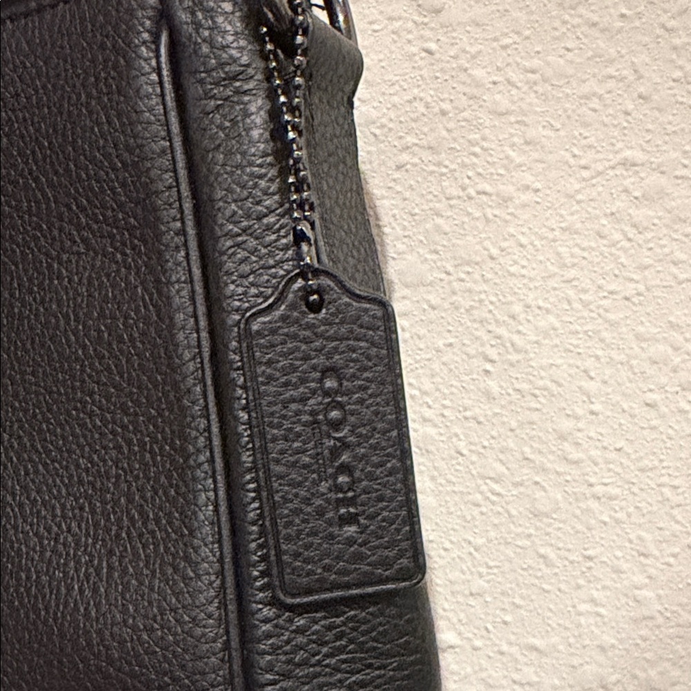 Coach Black Leather Messenger Bag - Picture 7 of 11